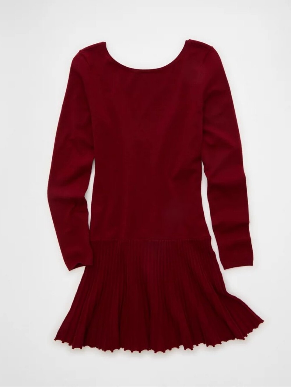 AE Drop Waist Sweater Burgandy Mini Dress